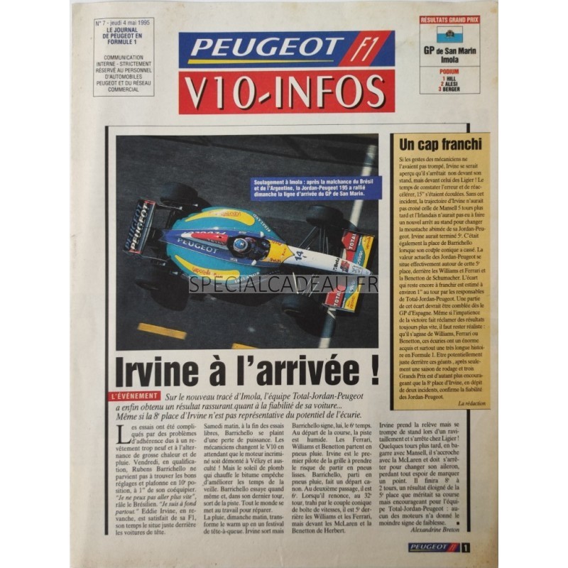 Peugeot F1 V10 infos mai 1995