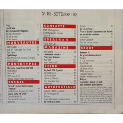 Automobile Magazine Septembre 1986